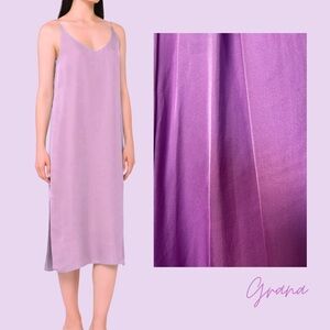 💜 100% Silk Grana Signature V Slip Dress - Lavender, Size S, Excellent